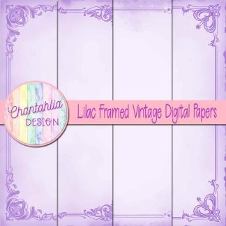 Free lilac framed vintage digital papers