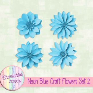 Free neon blue craft flowers