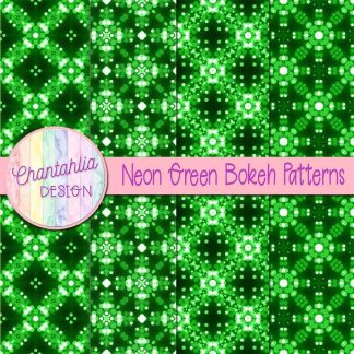 Free neon green bokeh patterns digital papers