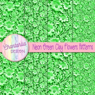 Free neon green clay flowers patterns