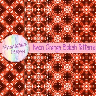 Free neon orange bokeh patterns digital papers