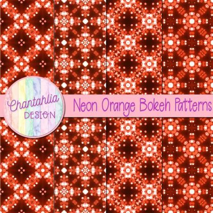 Free neon orange bokeh patterns digital papers