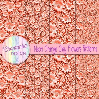 Free neon orange clay flowers patterns