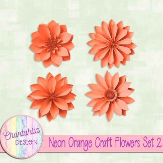 Free neon orange craft flowers