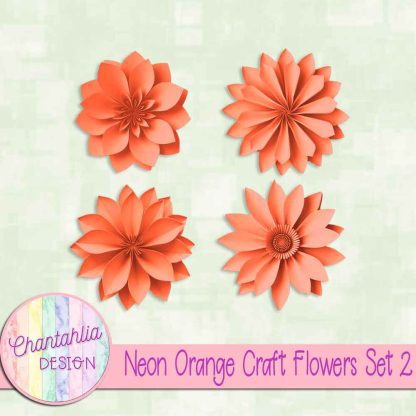 Free neon orange craft flowers