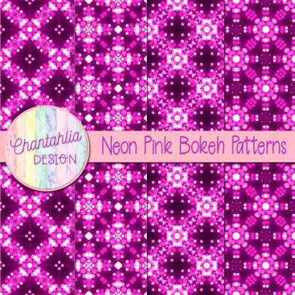 Free neon pink bokeh patterns digital papers