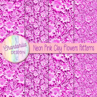 Free neon pink clay flowers patterns