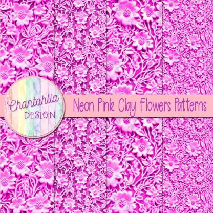 Free neon pink clay flowers patterns