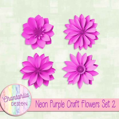 Free neon purple craft flowers