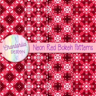 Free neon red bokeh patterns digital papers