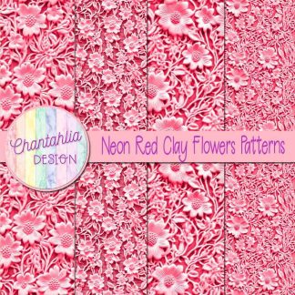 Free neon red clay flowers patterns