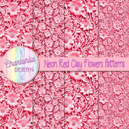 Free neon red clay flowers patterns