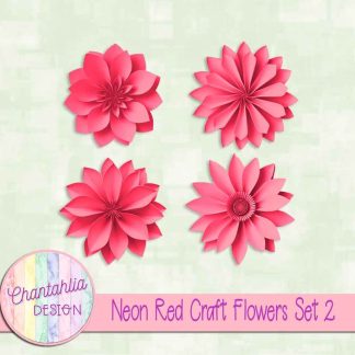 Free neon red craft flowers