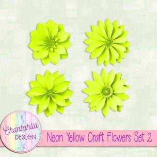 Free neon yellow craft flowers