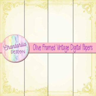 Free olive framed vintage digital papers