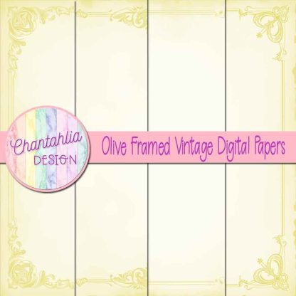 Free olive framed vintage digital papers