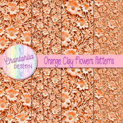 Free orange clay flowers patterns