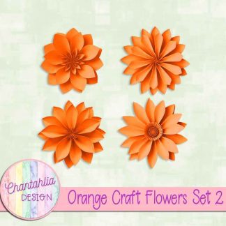 Free orange craft flowers