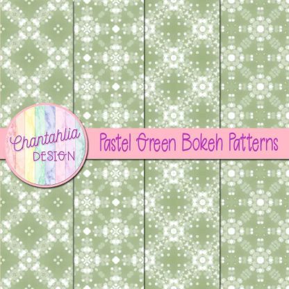 Free pastel green bokeh patterns digital papers