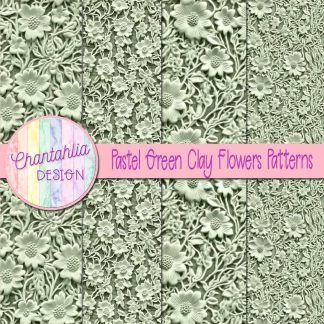 Free pastel green clay flowers patterns