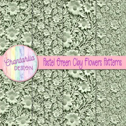 Free pastel green clay flowers patterns