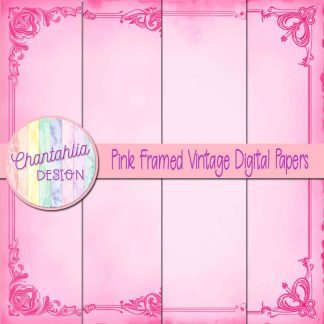 Free pink framed vintage digital papers