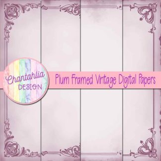 Free plum framed vintage digital papers