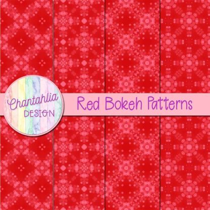 Free red bokeh patterns digital papers