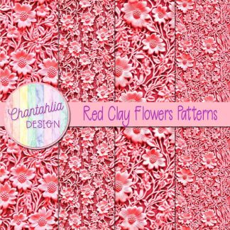 Free red clay flowers patterns