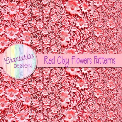 Free red clay flowers patterns