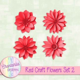Free red craft flowers