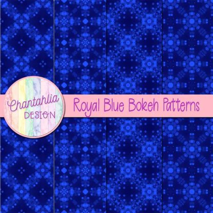 Free royal blue bokeh patterns digital papers