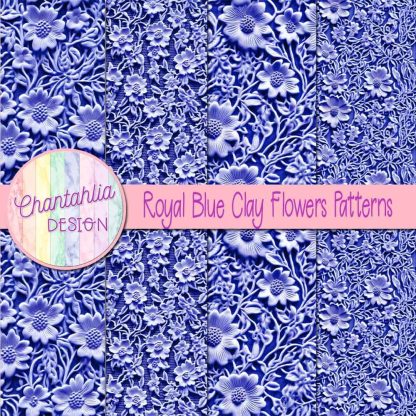 Free royal blue clay flowers patterns