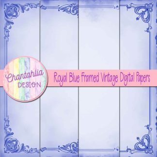 Free royal blue framed vintage digital papers