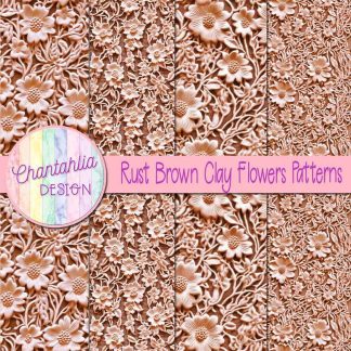 Free rust brown clay flowers patterns