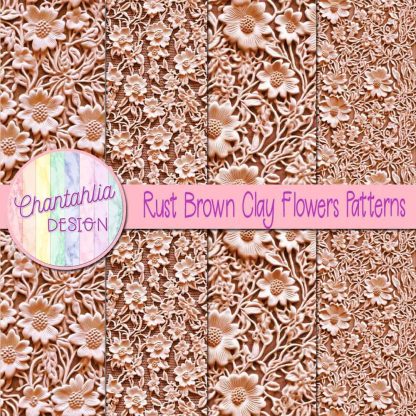 Free rust brown clay flowers patterns