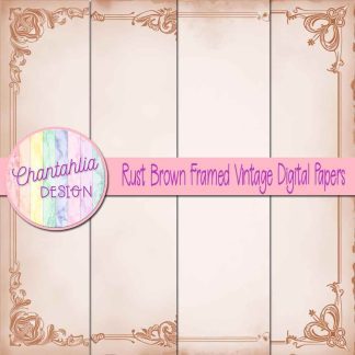 Free rust brown framed vintage digital papers