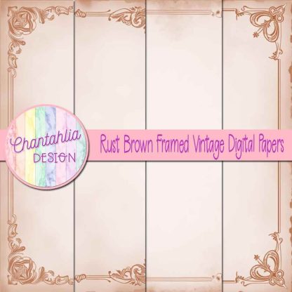 Free rust brown framed vintage digital papers
