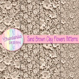 Free sand brown clay flowers patterns