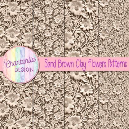 Free sand brown clay flowers patterns
