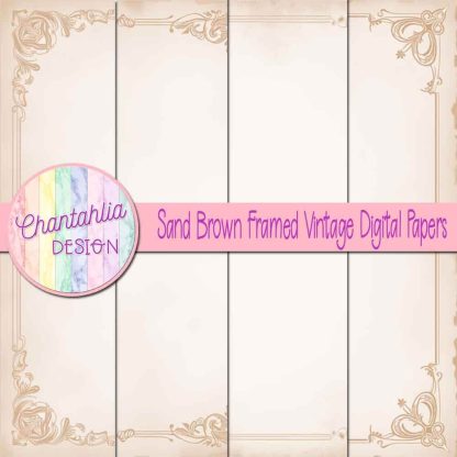 Free sand brown framed vintage digital papers