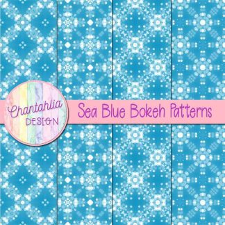 Free sea blue bokeh patterns digital papers