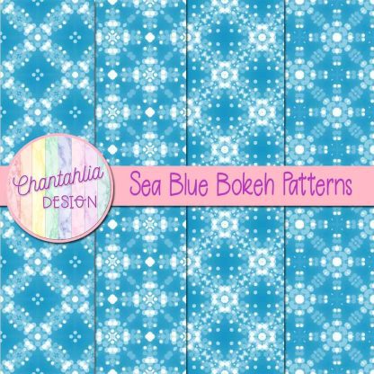 Free sea blue bokeh patterns digital papers