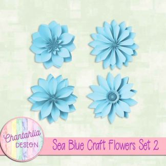 Free sea blue craft flowers