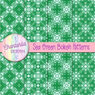 Free sea green bokeh patterns digital papers