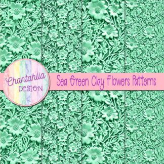Free sea green clay flowers patterns