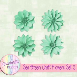 Free sea green craft flowers
