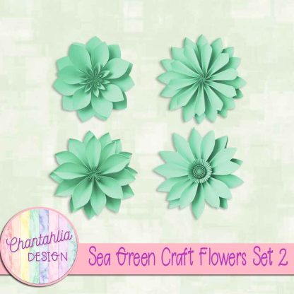 Free sea green craft flowers