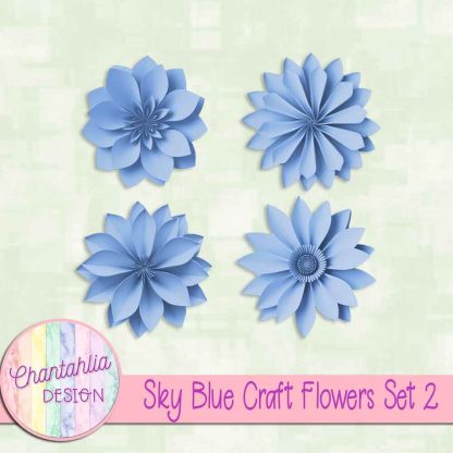Free sky blue craft flowers