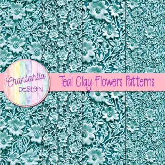 Free teal clay flowers patterns